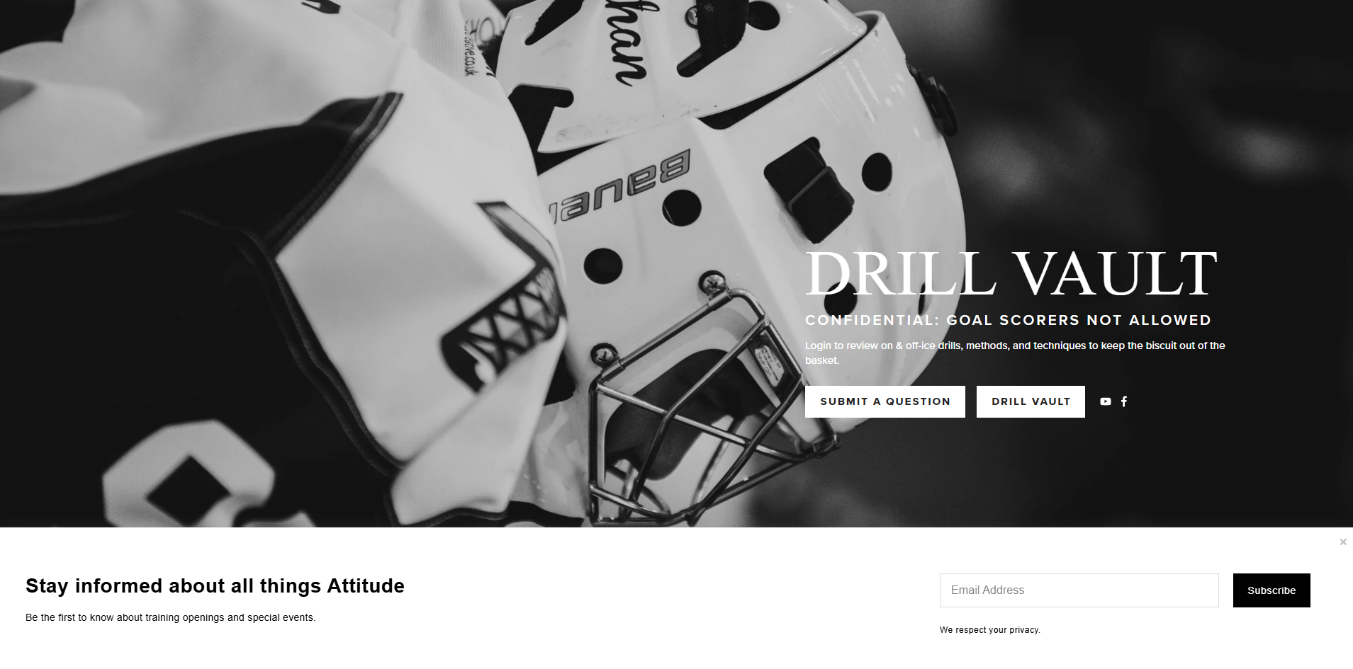Attitude Goaltending Drill Vault page